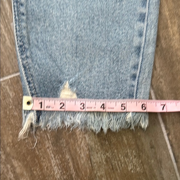 Cello High Rise Straight Distressed Jeans in Light Blue - Picture 10 of 12